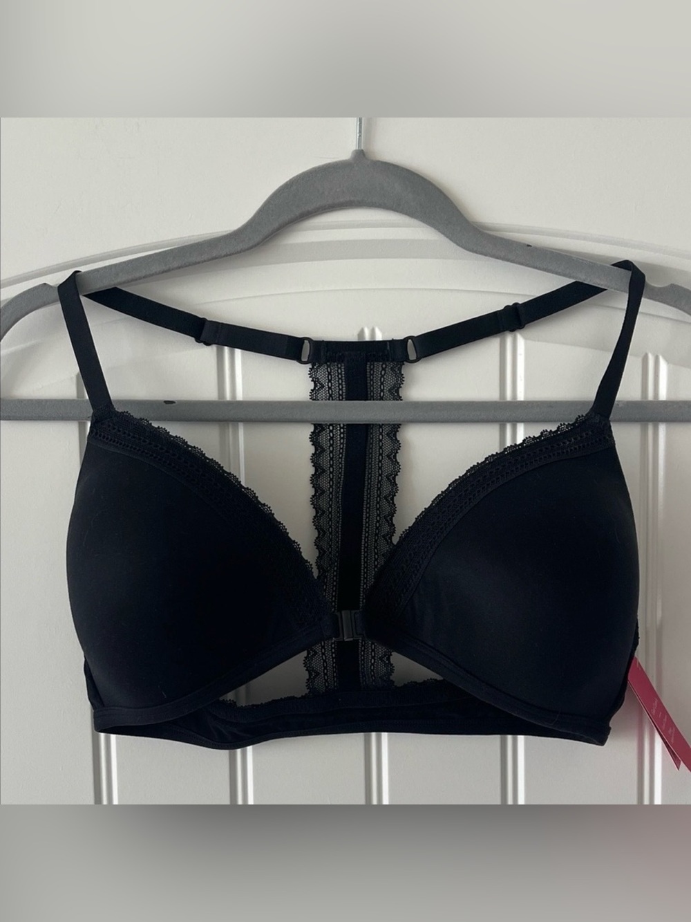 Xhileration Black‎ Wireless Lace Racerback Bra 36C NWT